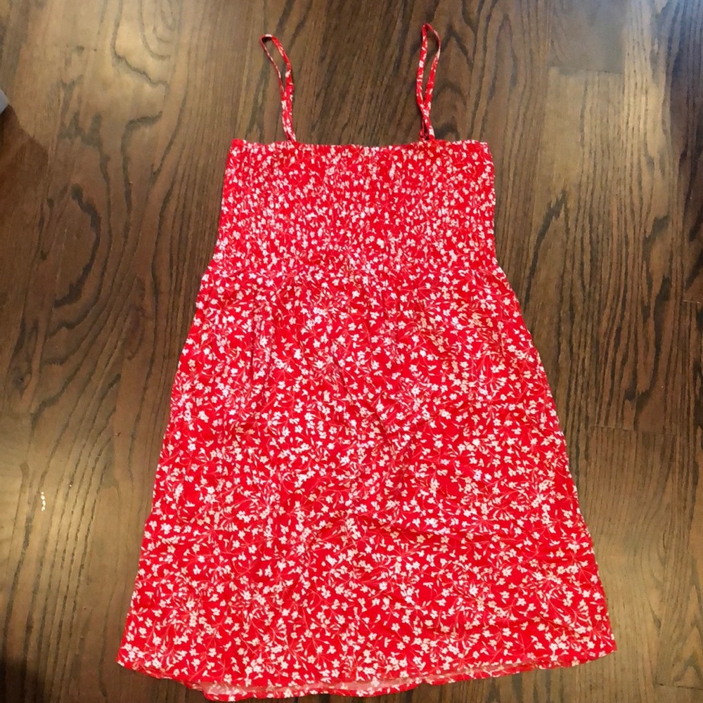 Smocked Floral Mini Dress
